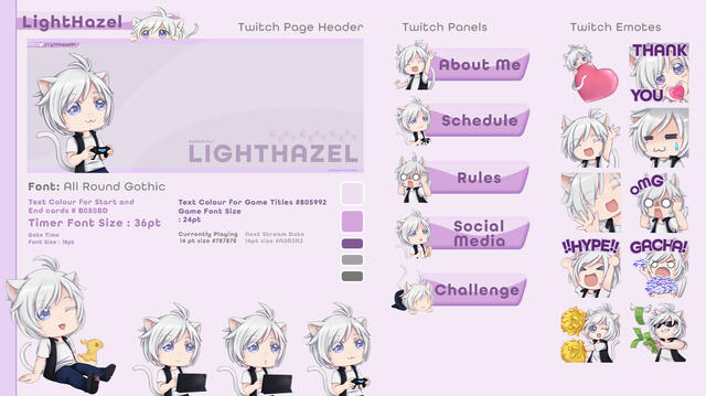 LightHazel Twitch and Art Assets